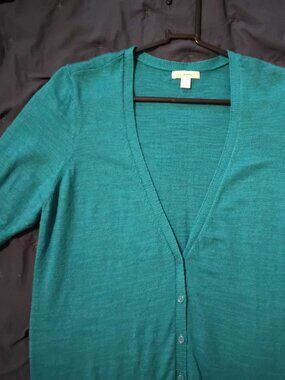 Calson Women's Teal Open Front Cardigan Sweater